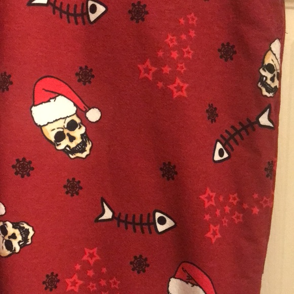 Christmas Skull Red Jogger Sweatpants- Hollywood The Jean People - Size Small - Picture 4 of 8